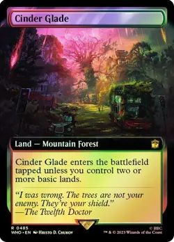 Cinder Glade Extended Art Doctor Who Commander NM MTG - Image 1