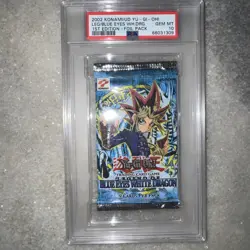 1st Ed 2002 Yu-Gi-Oh! Legend Of Blue Eyes White Dragon LOB Booster Pack PSA 10 - Image 1