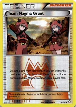 Pokemon Team Magma Grunt 30/34 Double Crisis Reverse Holo LP - Image 1