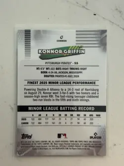 2026 Topps Finest Baseball #6 Konnor Griffin Mini Diamond Refractor RC Rookie - Image 2