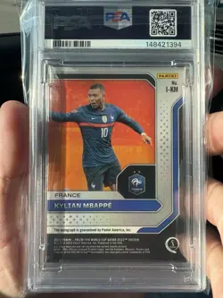 2022 Prizm Kylian Mbappe World Cup Qatar International Ink PSA Auto Grade 10 - Image 2