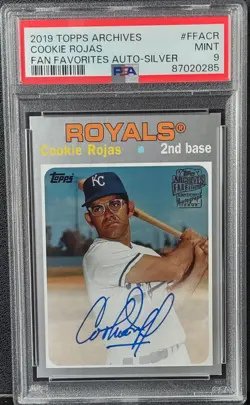 2019 Topps Archives Fan Favorites Cookie Rojas Silver #ed 27/99 #FFA-CR PSA 9 MT - Image 1