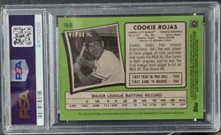 2019 Topps Archives Fan Favorites Cookie Rojas Silver #ed 27/99 #FFA-CR PSA 9 MT - Image 2