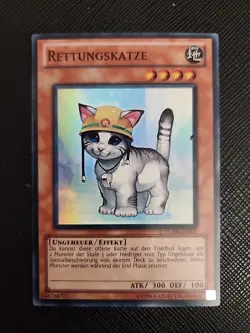 Yugioh Rescue Cat TU03-EN002 Turbo Pack Super Rare Light Play - Image 1