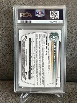 🔥Jamie Arnold 2025 Bowman Draft 1st #CPA-JA Purple Auto /250 Oakland A’s PSA 10 - Image 2