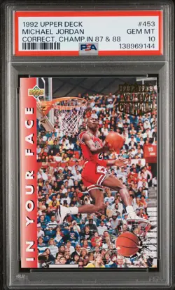 1992 UD CORRECT, CHAMP.IN 87 & 88 #453 MICHAEL JORDAN PSA 10 - Image 1