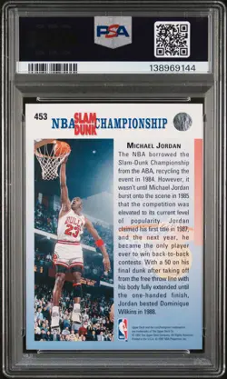1992 UD CORRECT, CHAMP.IN 87 & 88 #453 MICHAEL JORDAN PSA 10 - Image 2