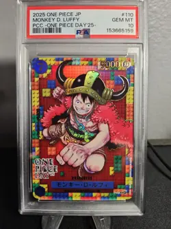 2025 ONE PIECE DAY JPN PREM CARD COLL 25 #110 MONKEY D. LUFFY PSA 10 - Image 1