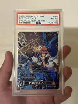 2025 ONE PIECE OP13 #028 CARRYING ON HIS WILL PORTGAS D ACE SP PSA 10 GEM MT - Image 1