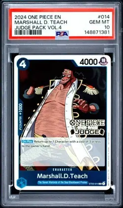2024 ONE PIECE JUDGE PACK VOLUME 4 014 MARSHALL D. TEACH PSA 10 GEM MINT - Image 1