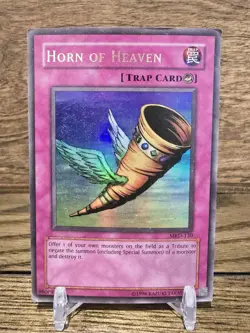Yugioh Card Horn of Heaven MRD-130 Ultra Rare Unlimited HP Vintage - Image 1
