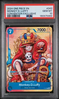 2024 ONE PIECE PROMOS CONVENTION EXCLUSIVE #043 MONKEY D. LUFFY PSA 10 - Image 1
