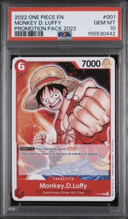 MONKEY D. LUFFY PSA 10 Pre-Errata ONE PIECE PROMOS P-001 PROMOTION PACK 2022 - Image 1
