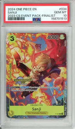 One Piece Graded: Sanji P-034 CS Event Pack Finalist (2024) PSA 10 - Image 1