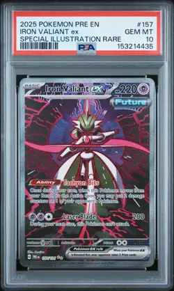 2025 POKEMON PRE EN-PRISMATIC EVOLUTIONS #157 IRON VALIANT EX PSA 10 - Image 1