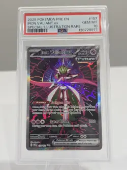 2025 POKEMON PRE EN-PRISMATIC EVOLUTIONS #157 IRON VALIANT EX PSA 10 - Image 1