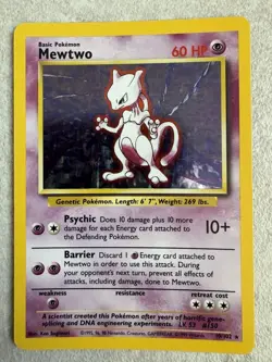 Mewtwo 10/102 Base Set Unlimited Holo Rare - Pokemon TCG - LP - Image 1