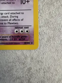 Mewtwo 10/102 Base Set Unlimited Holo Rare - Pokemon TCG - LP - Image 5
