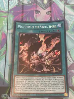Yugioh 1x Deception of the Sinful Spoils Secret Rare MP25-EN113 2025 1st Ed NM - Image 1
