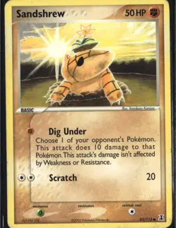 Sandshrew Common Delta Species 82/113 Fighting Pokemon Card - Image 1