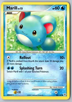 Pokemon: Marill Common Diamond and Pearl 88/130 LP+/NM - Image 1