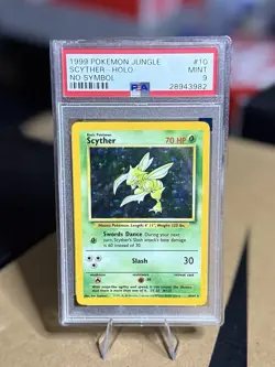 Pokemon Scyther Jungle Holo 10/64 No Symbol PSA 9 English TCG 1999 - Image 1