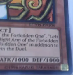 Exodia the Forbidden One Yugioh Card First Edition Not Graded - Image 5