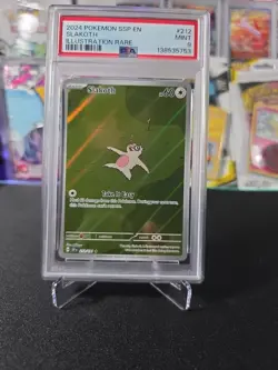 Pokemon TCG Slakoth Sv08 Surging Sparks 212/191 Illustration Rare Holo PSA 9 - Image 1
