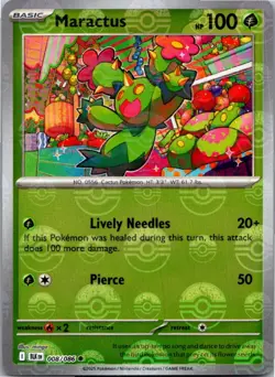 Maractus (Poke Ball Pattern) 008/086 Holo Common Black Bolt Pokemon Near Mint - Image 1