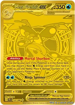 Mega Greninja ex Mega Hyper Rare Holofoil NM [ME04: Chaos Rising - 122/086] - Image 1