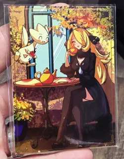 Pokemon Metal Card Fan Art Cynthia and Togetic - Image 1