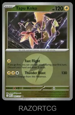 TAPU KOKO (ENERGY SYMBOL PATTERN) 067/217 R ASCENDED HEROES POKEMON NM/M - Image 2