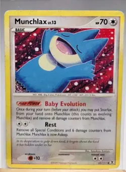 Pokemon TCG Munchlax 69/111 Normal Common Rising Rivals DMG - Image 1