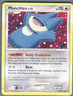 Munchlax 69/111 Common Rising Rivals Pokemon Water Damaged - Image 1