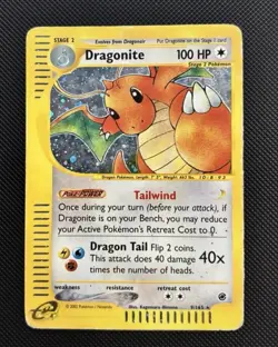 Pokemon Card- Dragonite-Expedition-Holo-9/165-Rare-ENG-E-reader-Played - Image 1