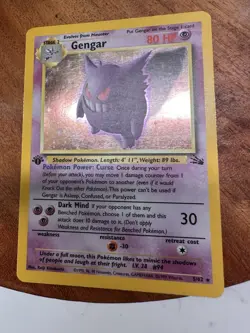 Wizards of the Coast Pokemon TCG Gengar 5/62 Fossil 1st Ed Holo Rare EN 80HP - Image 1