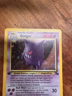 Wizards of the Coast Pokemon TCG Gengar 5/62 Fossil 1st Ed Holo Rare EN 80HP - Image 4