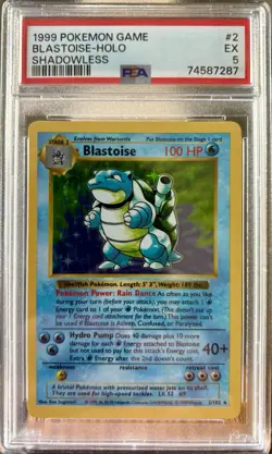 Pokemon 1999 Blastoise - Base Set Unlimited - Holo - PSA 5 - Image 1