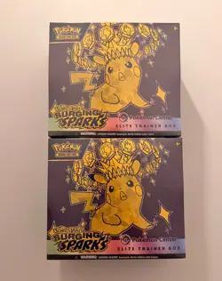 X2 Pokemon TCG Surging Sparks Pokemon Center Elite Trainer Box ETB New/Sealed - Image 1
