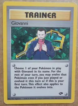 Giovanni 104/132 Rare Non-Holo Gym Challenge Set Pokemon Trainer Card MP - Image 1