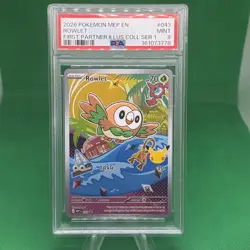 2026 POKEMON FIRST PARTNER ILLUSTRATION COLLECTION SERIES 1 ROWLET PSA 9 - Image 1