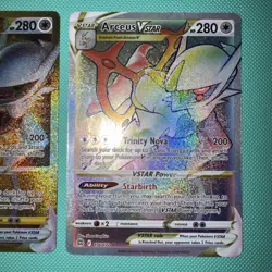 Arceus VSTAR (Secret Rare) 176/172 & 184 Lot Brilliant Stars Holo Rainbow/Gold - Image 2