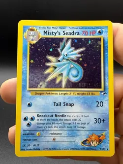 LP Misty's Seadra PRERELEASE Gym Heroes - Holo Rare 9/132 WOTC Card Pokemon - Image 1