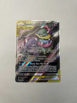 Pokemon TCG English Card Unbroken Bonds Muk & Alolan Muk GX 197/214 Alt Art Holo - Image 1