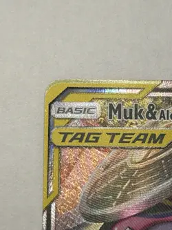 Pokemon TCG English Card Unbroken Bonds Muk & Alolan Muk GX 197/214 Alt Art Holo - Image 2