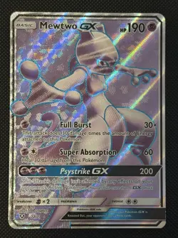 Mewtwo GX 72/73 Shining Legends Full Art Pokemon Card LP+ - Image 1