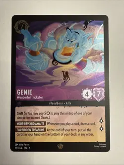 Genie Wonderful Trickster 61/204 Legendary Foil 2024 Disney Lorcana Card NM - Image 1