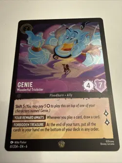 Genie Wonderful Trickster 61/204 Legendary Foil 2024 Disney Lorcana Card NM - Image 4