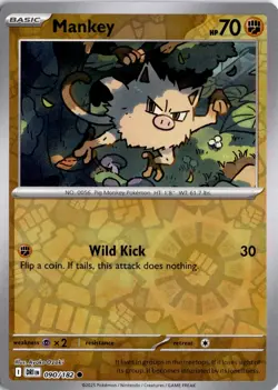 Mankey 090/182 SV10: Destined Rivals Pokemon Card TCG - Image 1