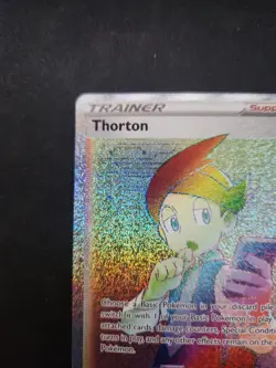 Pokemon TCG Thorton Rainbow Full Art Trainer Card 210/196 Lost Origin - Image 5